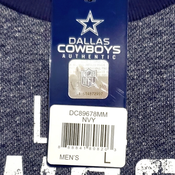 NWT DALLAS COWBOYS AUTHENTIC NFL PULLOVER SWEATER. MENS Sz:L 60% COTTON 40% POLY - Picture 8 of 10